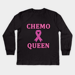 Chemo Queen cancer survivor Kids Long Sleeve T-Shirt